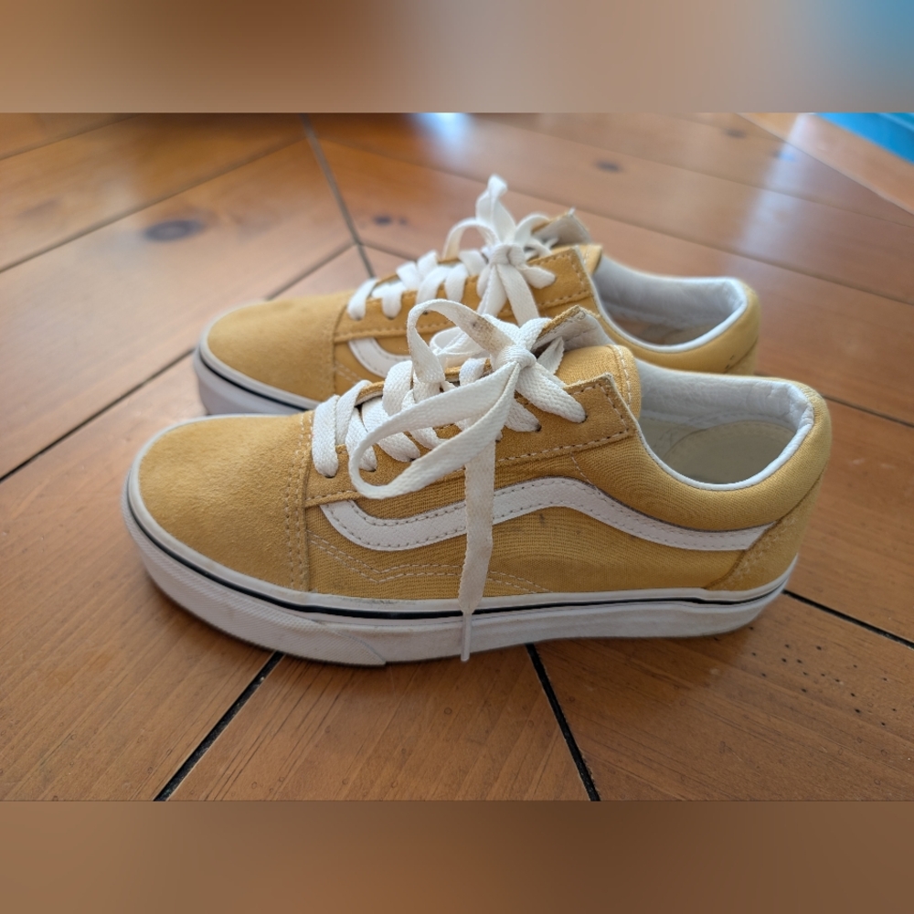 Yellow Canvas And Suede Vans